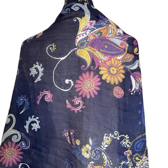 Paisley Pashmina Scarf Shawl Sarong Floral Delicate Feminine Multifunctional Art - Picture 8 of 10